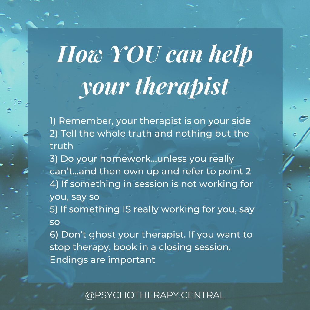 How YOU can help your therapist
