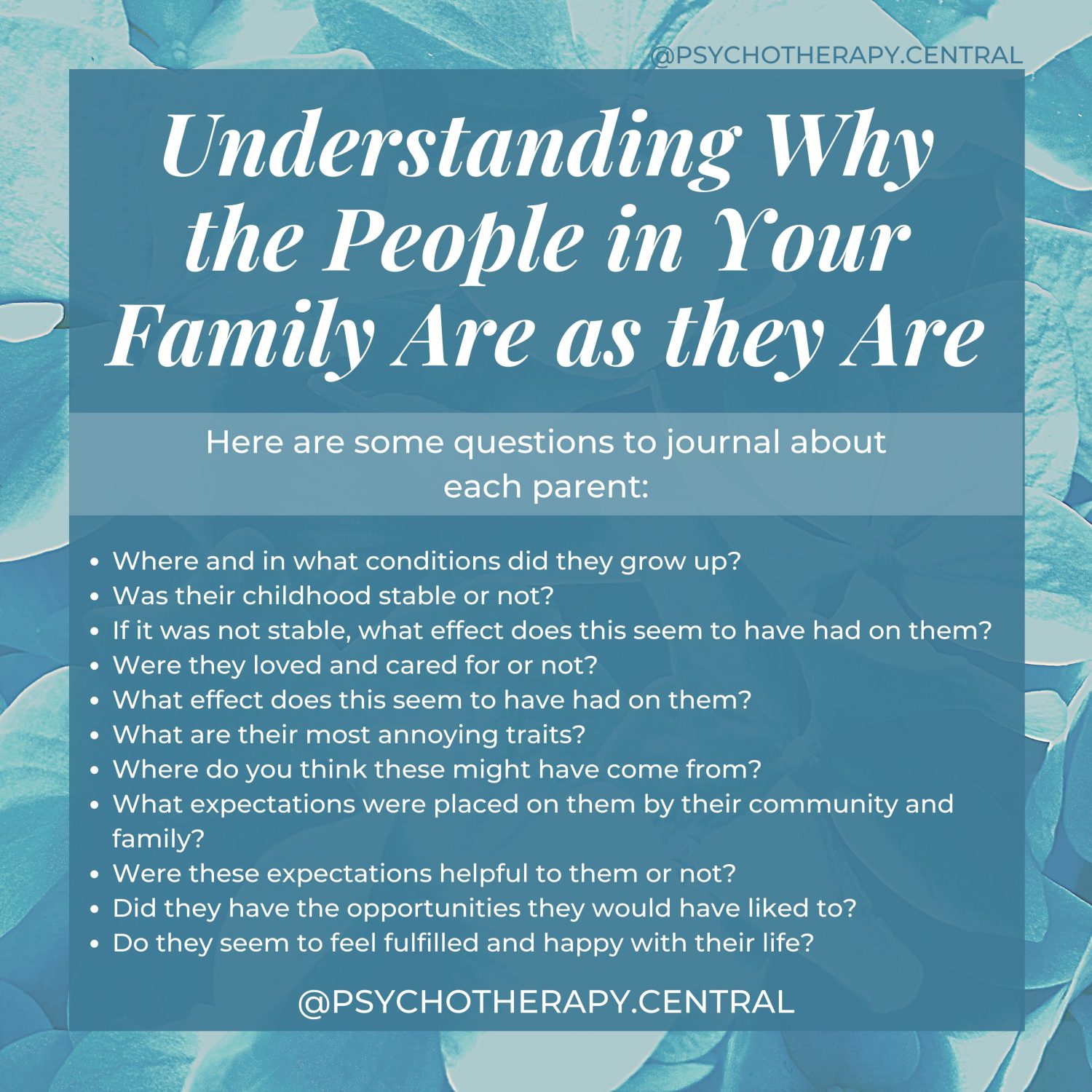 Understanding Why the People in Your Family Are as they Are