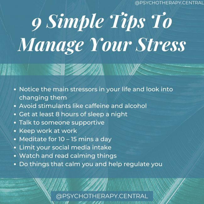 9 SIMPLE TIPS TO MANAGE YOUR STRESS