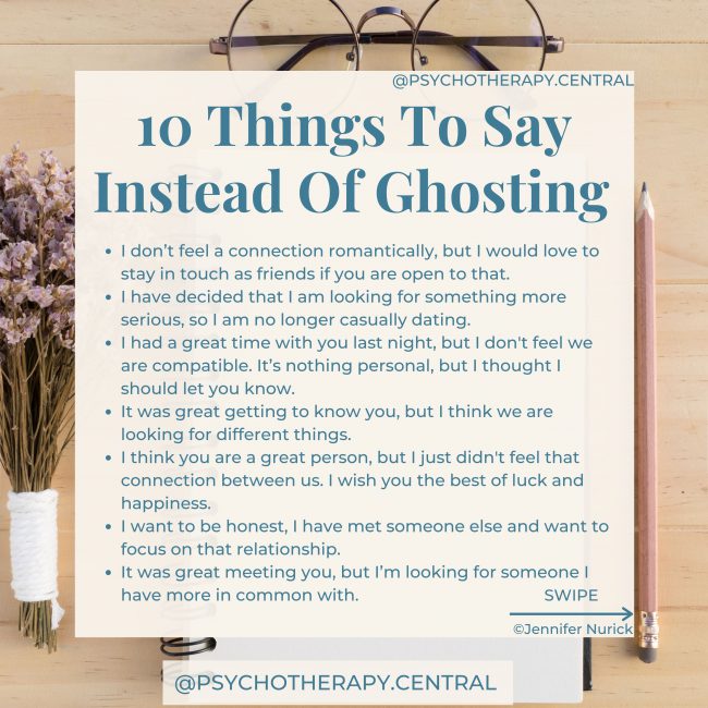 10 things to say instead of Ghosting?