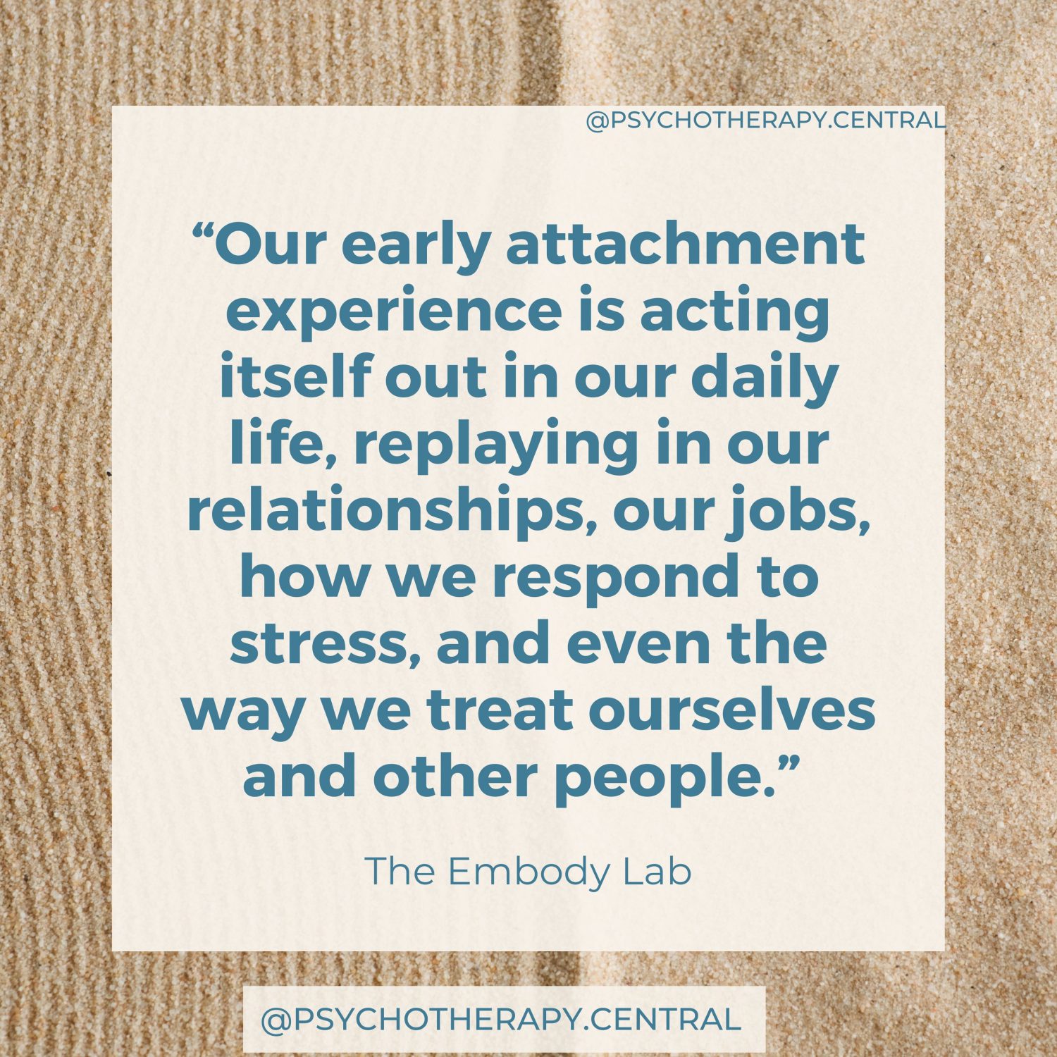 Our Early Attachment