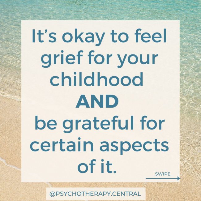 It’s okay to feel grief for your childhood AND be grateful for certain aspects of it. ⁣